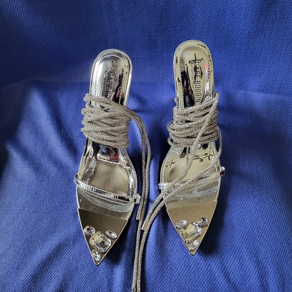 Cape Robbin,silhouette lace up open pointy heels. - Picture 3 of 7